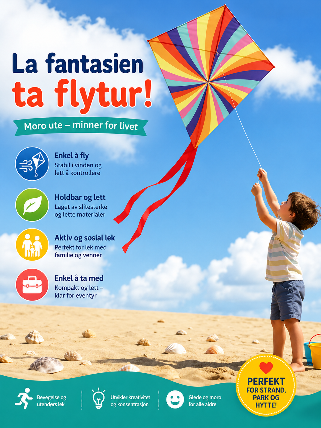 Diamantdrage for Barn – Fargerik Flydrage til Strand og Sommerlek