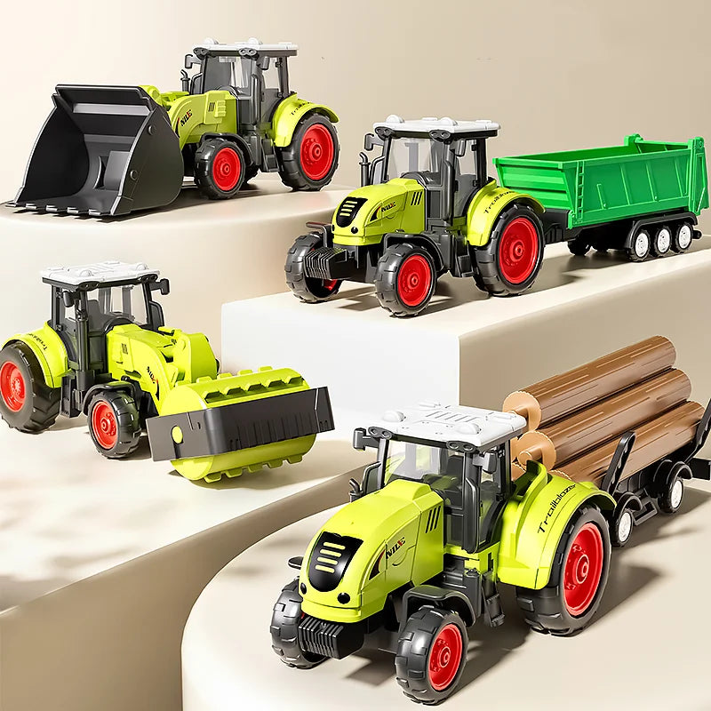 Gårdsmaskiner for Barn – Inertial Lekesett med Skurtresker og traktor