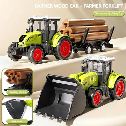 Gårdsmaskiner for Barn – Inertial Lekesett med Skurtresker og traktor