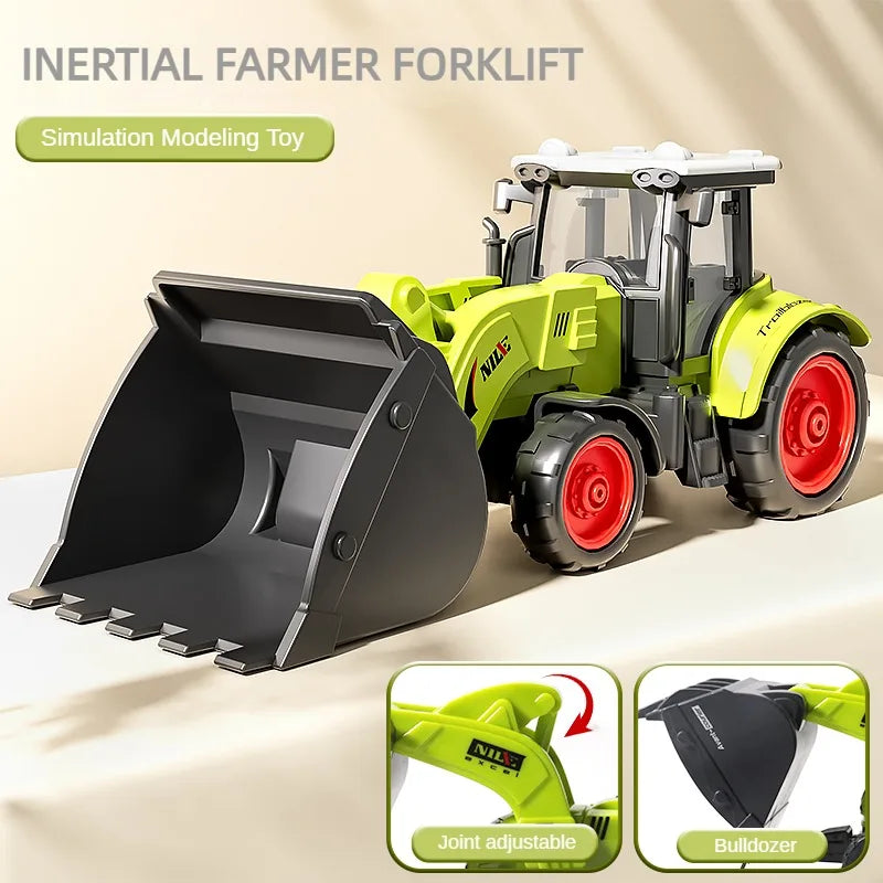 Gårdsmaskiner for Barn – Inertial Lekesett med Skurtresker og traktor