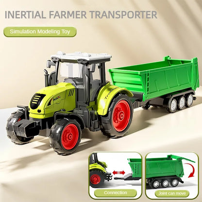 Gårdsmaskiner for Barn – Inertial Lekesett med Skurtresker og traktor