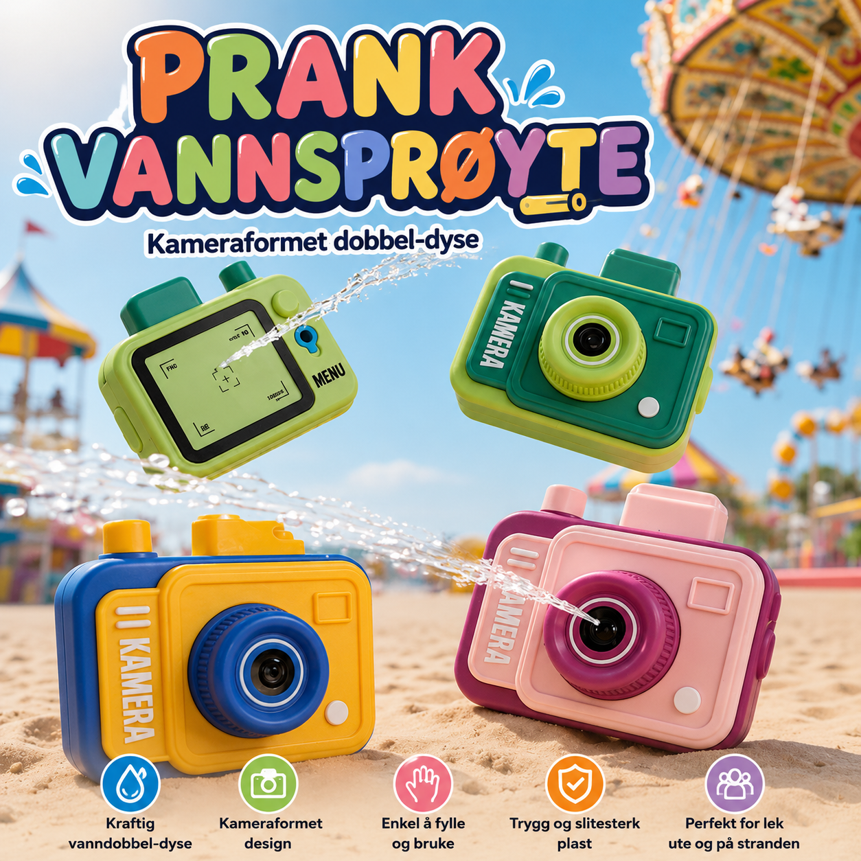 📸💦 Kamera Vannpistol – Den Morsomme Sommer-spøken for Barn